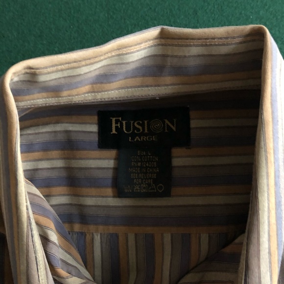 Fusion Striped Dress Shirt L - Picture 2 of 4